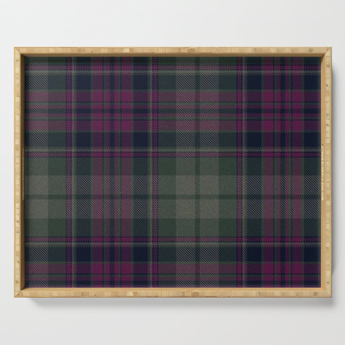 Vintage Purple Tartan Plaid Pattern Serving Tray Gallery Image 1