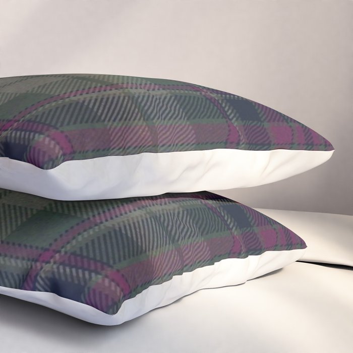 Vintage Purple Tartan Plaid Pattern Pillow Sham Gallery Image 3