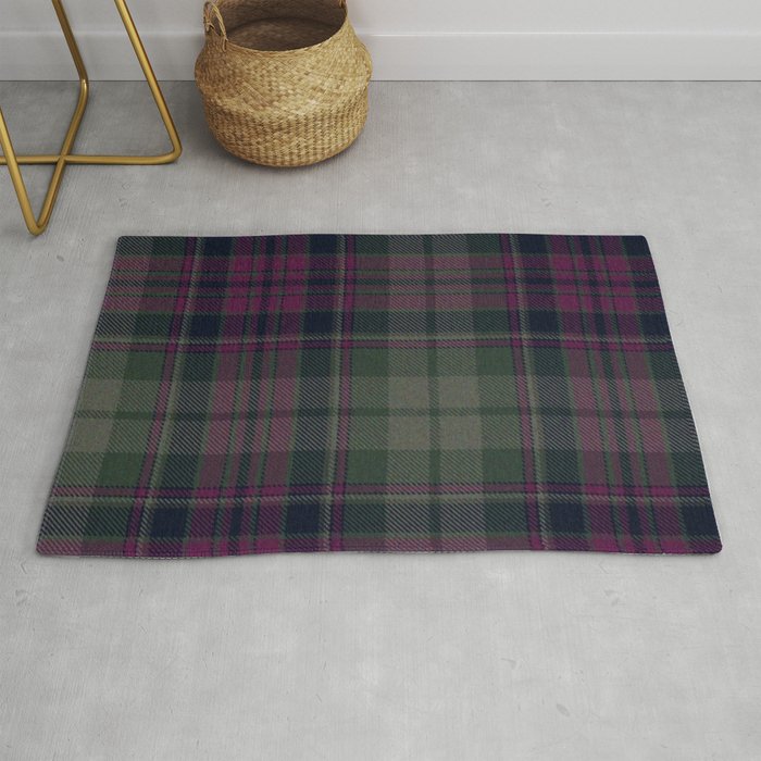 Vintage Purple Tartan Plaid Pattern Rug Gallery Image 1