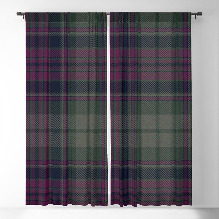 Vintage Purple Tartan Plaid Pattern Window Curtain Gallery Image 1