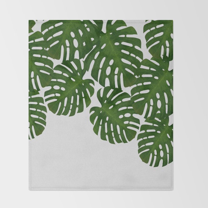 Monstera Leaf I Throw Blanket Gallery Image 2