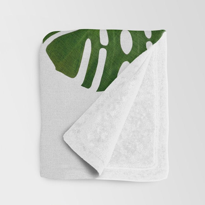 Monstera Leaf I Throw Blanket Gallery Image 3