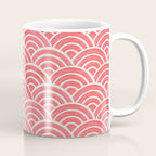 Japanese Seigaiha Wave Pattern - Coral Coffee Mug Gallery Image 1