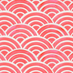 Japanese Seigaiha Wave Pattern - Coral Coffee Mug Gallery Image 2