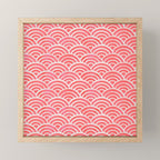 Japanese Seigaiha Wave Pattern - Coral Mini Art Print Gallery Image 1