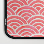 Japanese Seigaiha Wave Pattern - Coral Laptop Sleeve Gallery Image 3