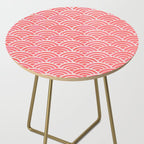 Japanese Seigaiha Wave Pattern - Coral Side Table Gallery Image 2