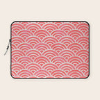 Japanese Seigaiha Wave Pattern - Coral Laptop Sleeve Gallery Image 1