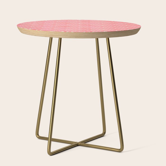 Japanese Seigaiha Wave Pattern - Coral Side Table Gallery Image 1