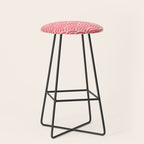 Japanese Seigaiha Wave Pattern - Coral Stool Gallery Image 1