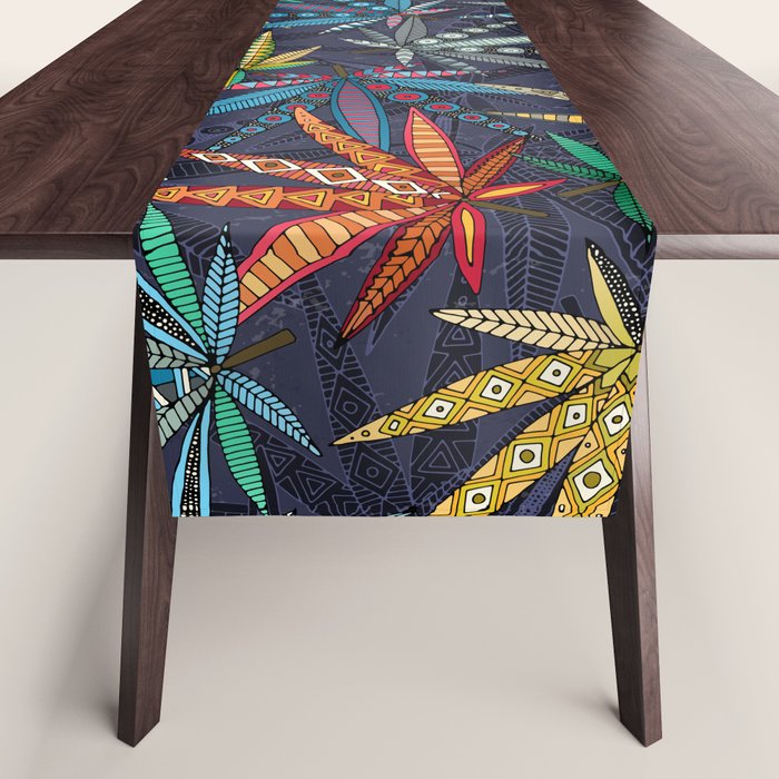 boho weed midnight Table Runner Gallery Image 1