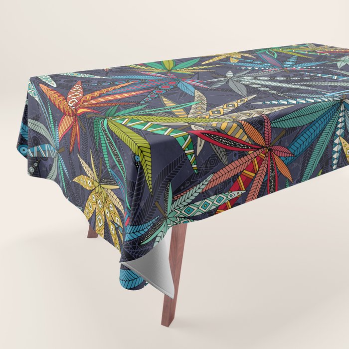 Boho Weed Midnight Tablecloth