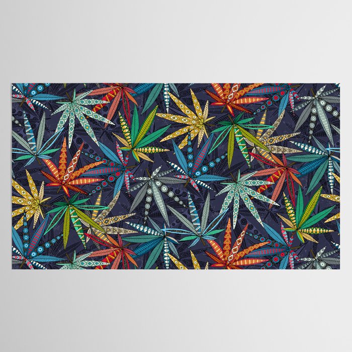 boho weed midnight Tablecloth Gallery Image 2
