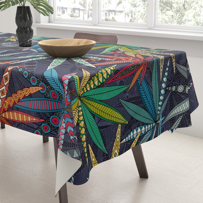 boho weed midnight Tablecloth Gallery Image 3