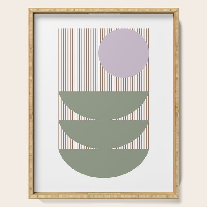 Lines and Shapes in Moss and Lilac Serving Tray Gallery Image 1