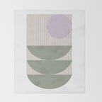 Lines and Shapes in Moss and Lilac Throw Blanket Gallery Image 2