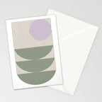 Lines and Shapes in Moss and Lilac Stationery Card Gallery Image 2