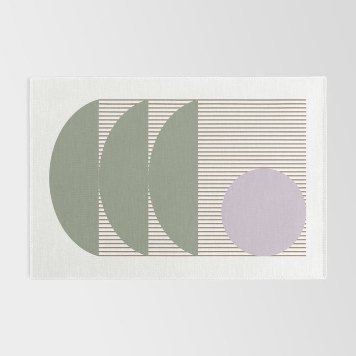 Lines and Shapes in Moss and Lilac Rug Gallery Image 2