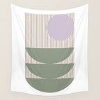 Lines and Shapes in Moss and Lilac Wall Tapestry Gallery Image 4