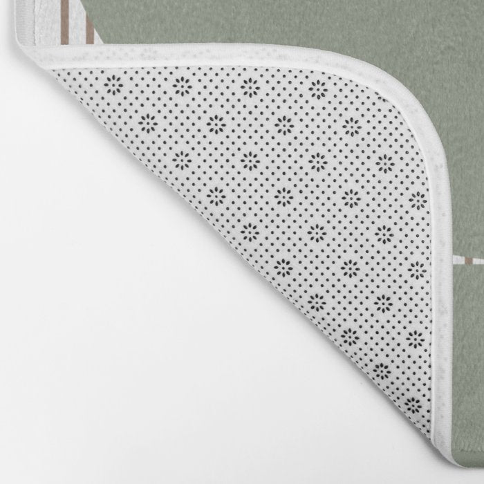 Lines and Shapes in Moss and Lilac Bath Mat Gallery Image 2