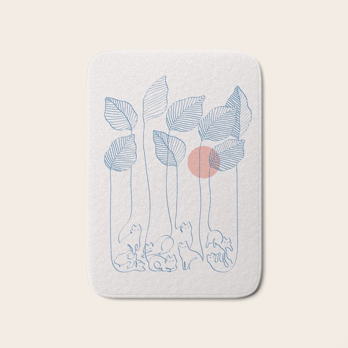 Cat and Plant 40 Bath Mat Gallery Image 1