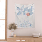 Cat and Plant 40 Wall Tapestry Gallery Image 2