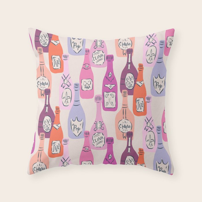 Champagne Bottles on Shelf Throw Pillow Gallery Image 6