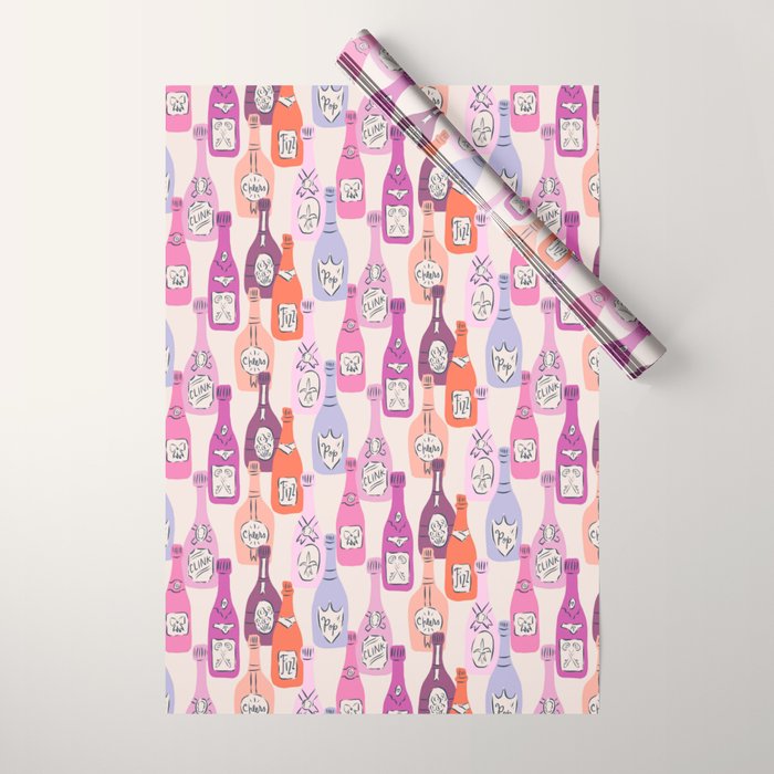 Champagne Bottles on Shelf Wrapping Paper Gallery Image 1