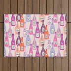 Champagne Bottles on Shelf Outdoor Rug Gallery Image 1