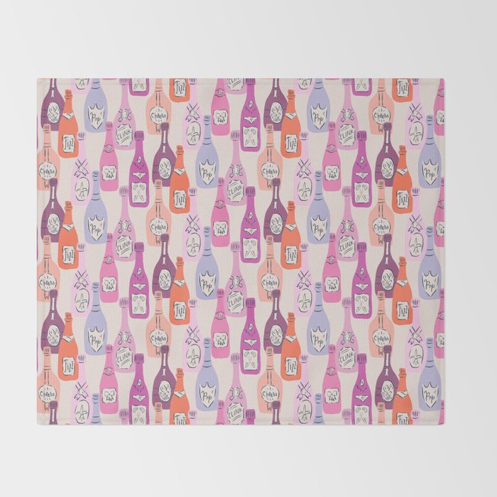 Champagne Bottles on Shelf Throw Blanket Gallery Image 2