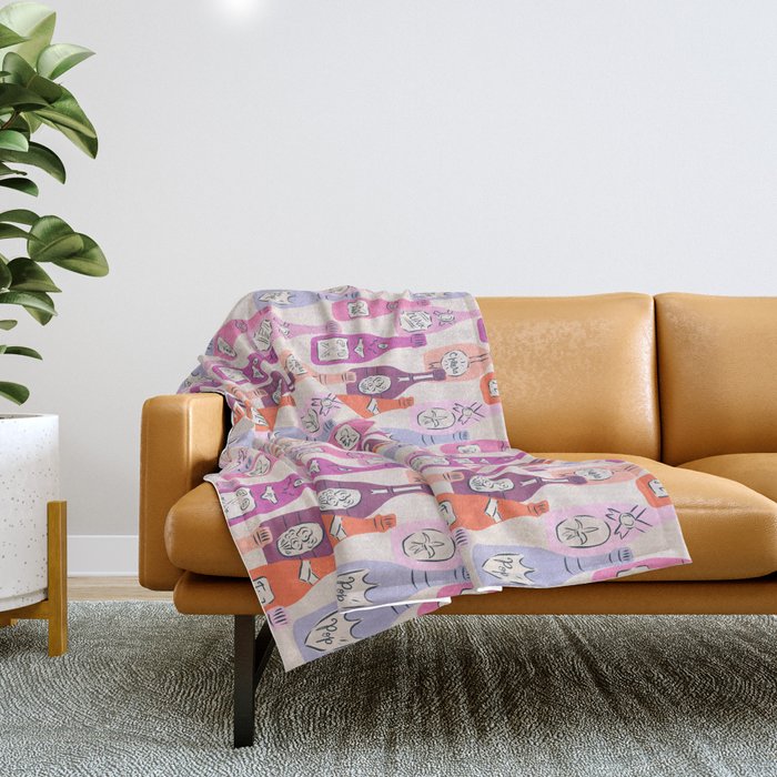Champagne Bottles on Shelf Throw Blanket Gallery Image 1