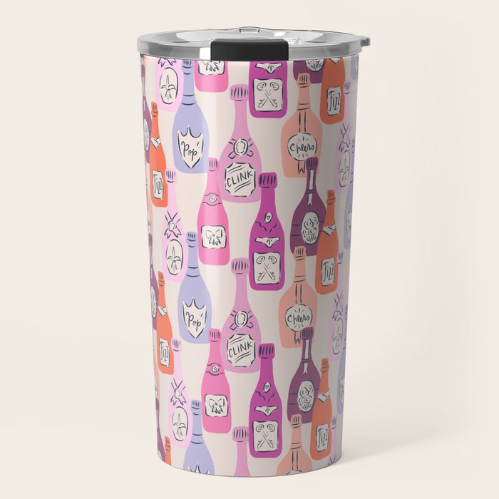 Champagne Bottles on Shelf Travel Mug Gallery Image 1