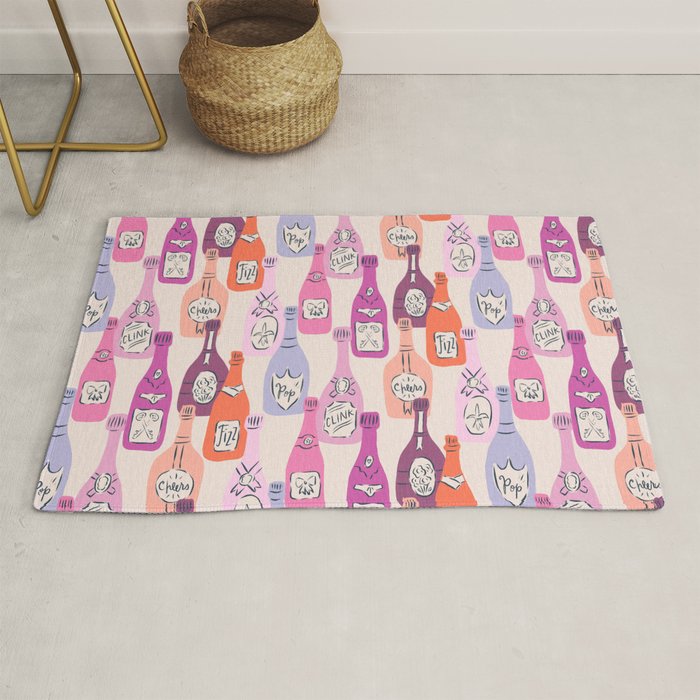Champagne Bottles on Shelf Rug Gallery Image 1