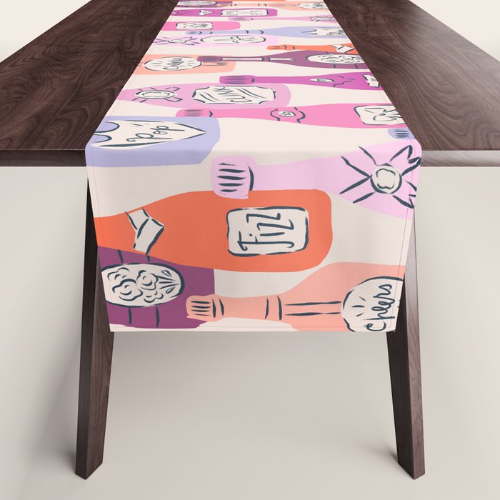 Champagne Bottles on Shelf Table Runner Gallery Image 1