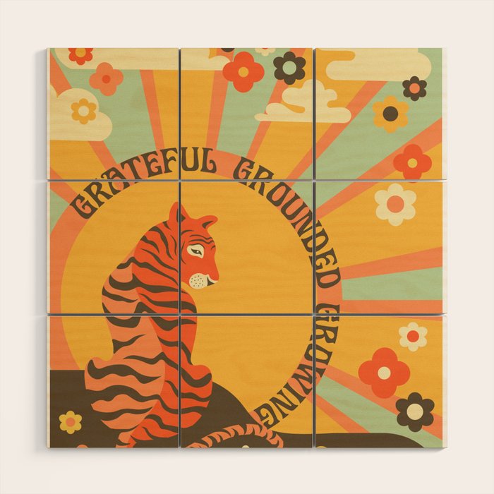 Grateful Grounded Growing Wood Wall Art Gallery Image 1