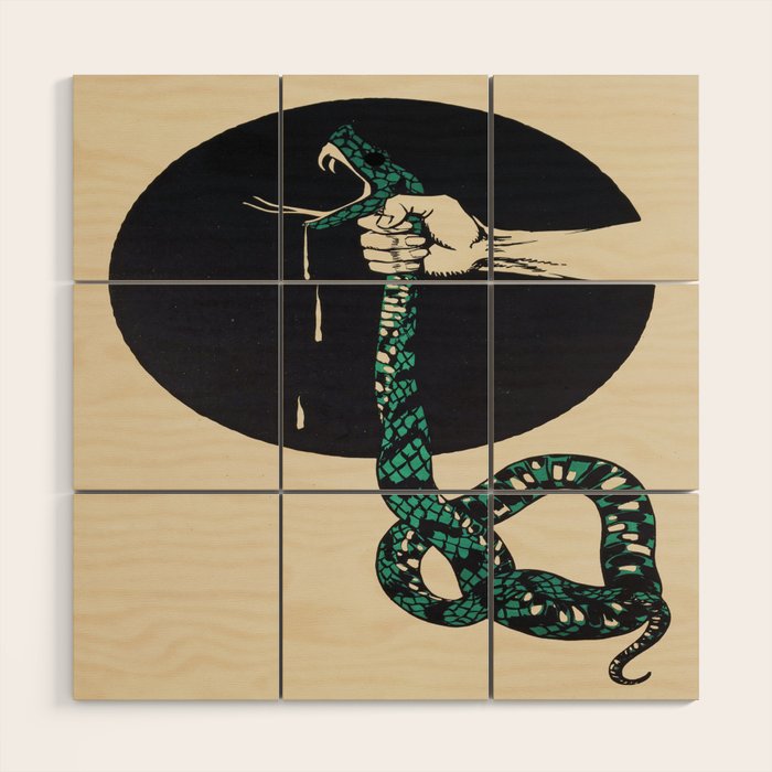 The strangling of a poisonous snake, representing the crushing colour lithograph G. Dorival 1918 Wood Wall Art Gallery Image 1