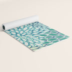 Christmas, Floral Prints, Teal, Blue and Green, Colour Prints Yoga Mat Gallery Image 2