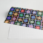 Checkered Flowers in Black  Wrapping Paper Gallery Image 2