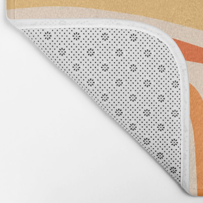 Palm Springs Midcentury Modern Abstract in Light Orange Tangerine Tones  Bath Mat Gallery Image 2