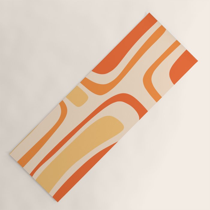Palm Springs Midcentury Modern Abstract in Light Orange Tangerine Tones  Yoga Mat Gallery Image 1
