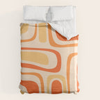 Palm Springs Midcentury Modern Abstract in Light Orange Tangerine Tones  Duvet Cover Gallery Image 6