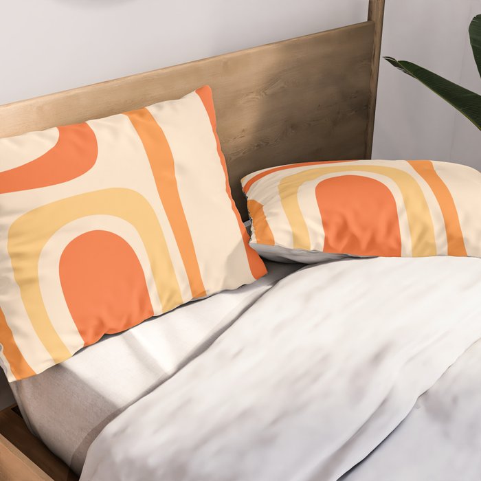 Palm Springs Midcentury Modern Abstract in Light Orange Tangerine Tones  Pillow Sham Gallery Image 2