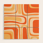 Palm Springs Midcentury Modern Abstract in Light Orange Tangerine Tones  Wood Wall Art Gallery Image 1