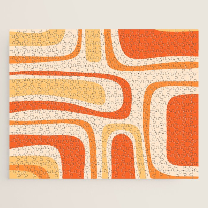 Palm Springs Midcentury Modern Abstract in Light Orange Tangerine Tones  Jigsaw Puzzle Gallery Image 1