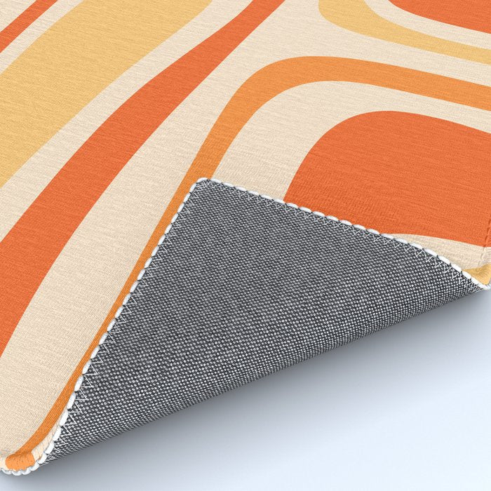 Palm Springs Midcentury Modern Abstract in Light Orange Tangerine Tones  Rug Gallery Image 4