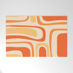 Palm Springs Midcentury Modern Abstract in Light Orange Tangerine Tones  Welcome Mat Gallery Image 1