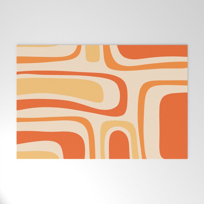 Palm Springs Midcentury Modern Abstract in Light Orange Tangerine Tones  Welcome Mat Gallery Image 1