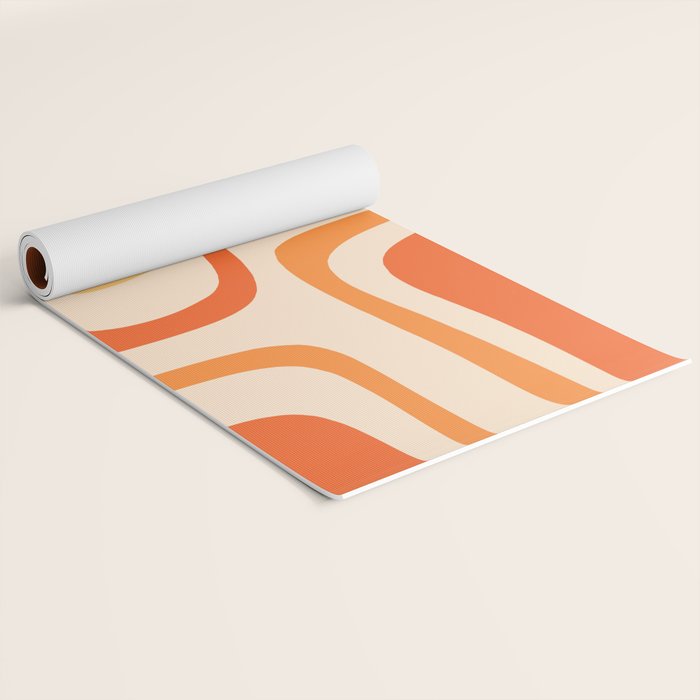 Palm Springs Midcentury Modern Abstract in Light Orange Tangerine Tones  Yoga Mat Gallery Image 2