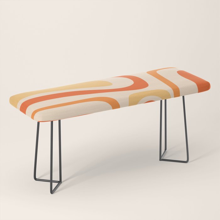 Palm Springs Midcentury Modern Abstract in Light Orange Tangerine Tones  Bench Gallery Image 1