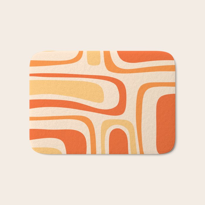 Palm Springs Midcentury Modern Abstract in Light Orange Tangerine Tones  Bath Mat Gallery Image 1